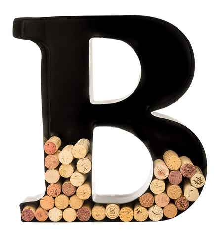 Wine Cork Holder - Metal Monogram Letter (B)