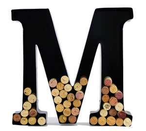 Wine Cork Holder - Metal Monogram Letter (M)