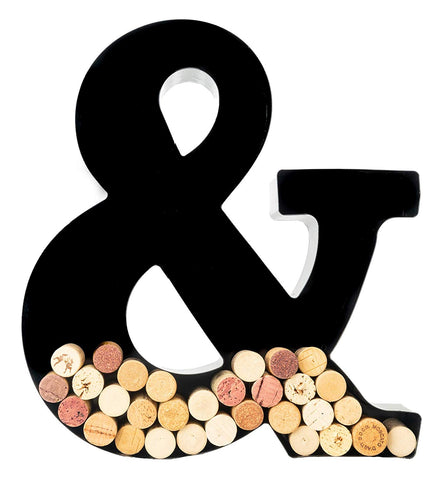 Wine Cork Holder - Metal Monogram Letter (&)