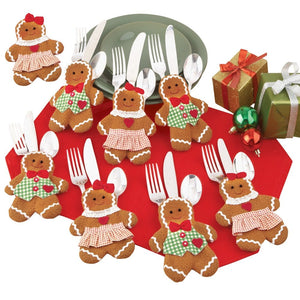 Holiday Gingerbread Utensil Holder - Set of 8