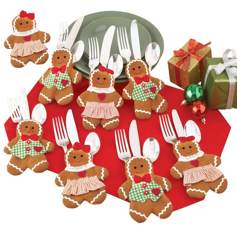 Holiday Gingerbread Utensil Holder - Set of 8