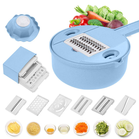 Jeslon Vegetable Mandoline Slicer - 10 in 1 Vegetable Spiralizer Cutter and Shredder - Kitchen Multipurpose Julienne Grater with Guard and Egg white Separator - Low Carb Meals Veggie&Food Dicer