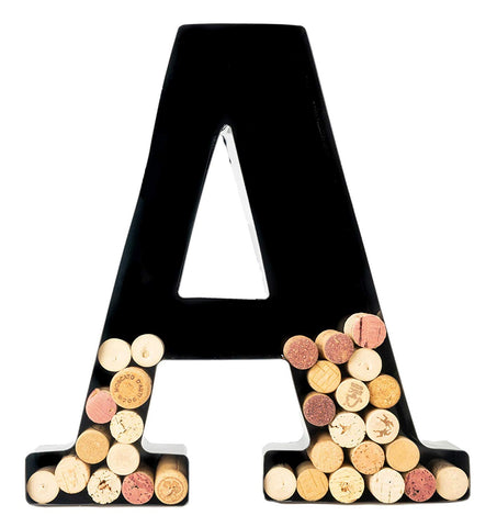 Wine Cork Holder - Metal Monogram Letter (A)