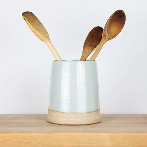 Modern Blue Ceramic Utensil Holder by Barombi Studios | Utensil Crock | Utensil Caddy