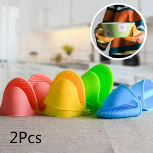 2 Pcs Silicone Oven Mitt Pot Holder Glove Grip Pinch Grip Heat Resistant Kitchen Tool