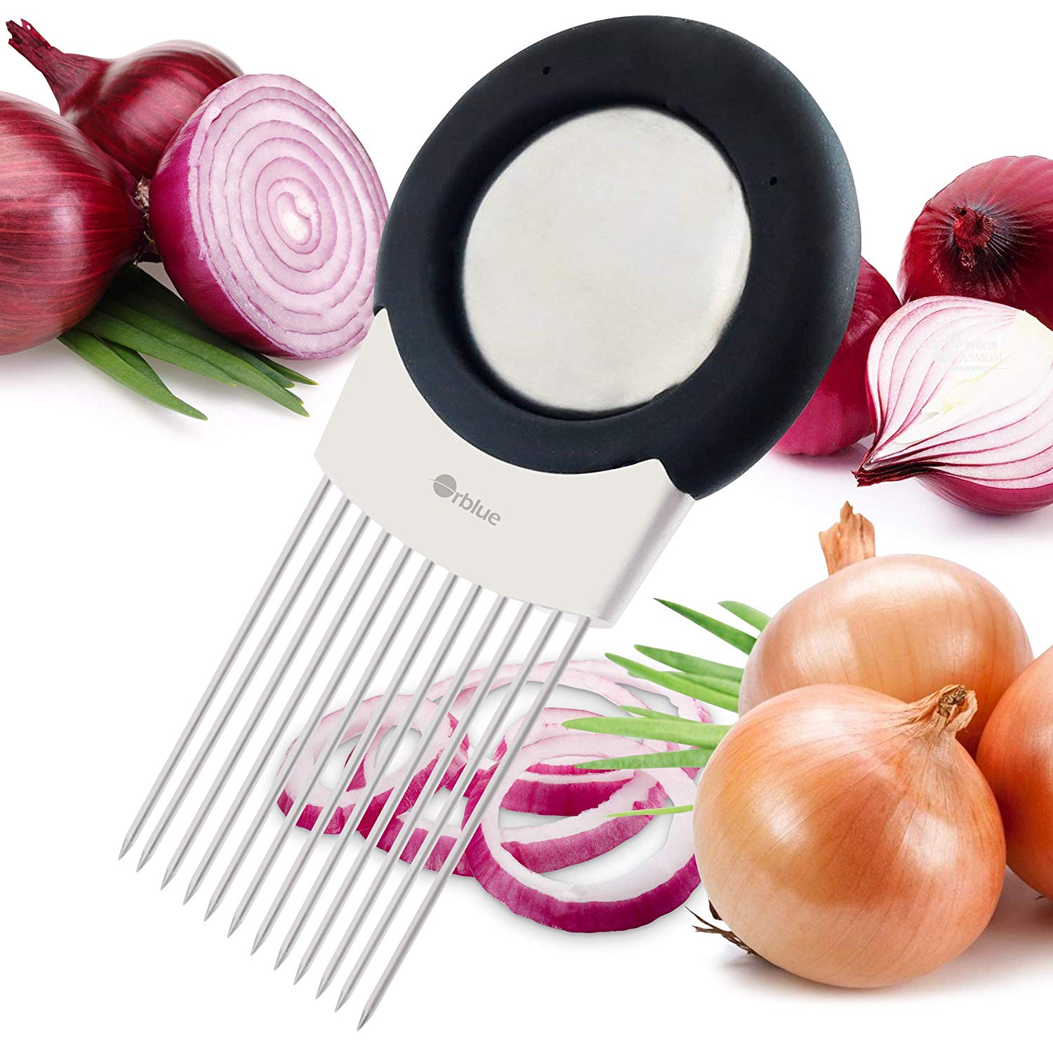 ORBLUE All-In-One Onion Holder, Odor Remover, Slicer, Cutter and Chopper