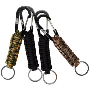 EOTW Paracord Keychain with Carabiner Military Braided Lanyard Utility Survival Lanyard King Ring Hook for Keys Knife Flashlight for Outdoor Camping Hiking Backpack 4Pack