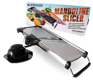 Mandoline Slicer - Stainless Steel Food Slicer With Adjustable Julienne Blade System - Best Fruit, Potato & Vegetable Cutter