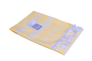 Peshtemal Turkish Towel 23 x 36 Inches, Yellow, Peshtemal Fouta Kitchen Baby Care, 100% Cotton, Highly Absorbent, Machine Washable By CASA DECORS