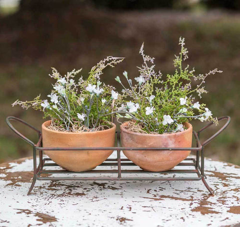 Iron Caddy with Two Pots