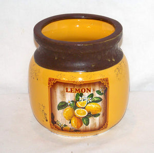 NEW YELLOW COLOR MYERS LEMONS LEMON KITCHEN UTENSIL HOLDER HERB POT VINTAGE LOOK