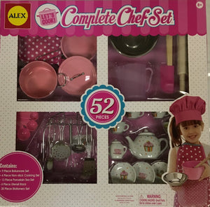 Alex Let's Cook Complete Chef Set Cupcake Pattern Dishes