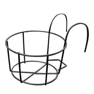 Behokic Metal Round Plants Flower Pot Holder with Hooks for Garden Balcony Railings Supplies