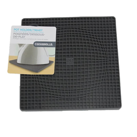 Casabella Pot Holder Trivet Dark Grey 7"x 7" Silicone Item # 53410