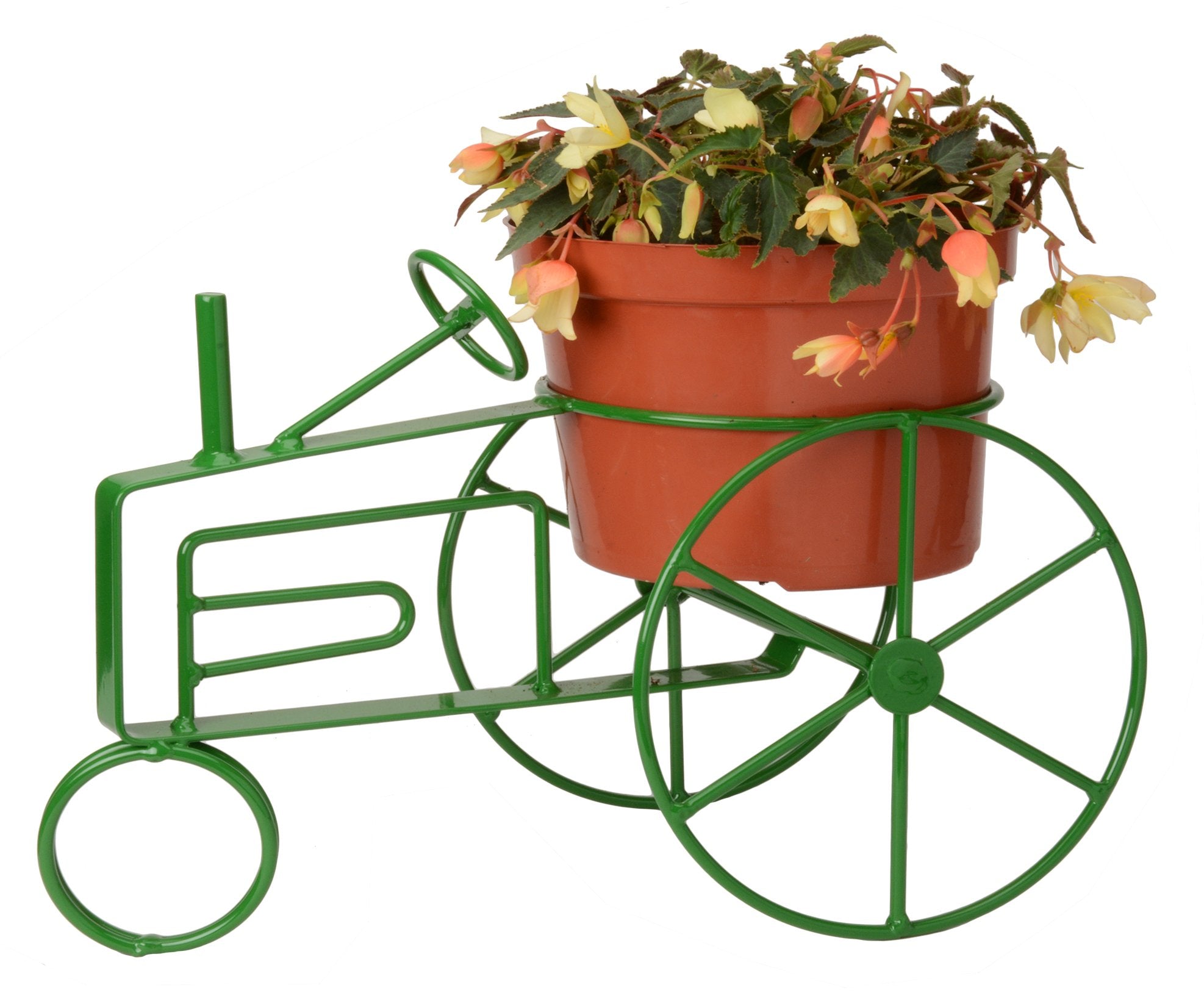 FARM TRACTOR PLANT STAND - Wrought Iron Flower Pot Holder in 5 Finishes