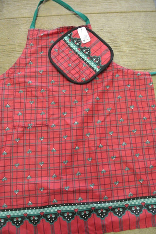 Christmas Apron and Pot Holder Set