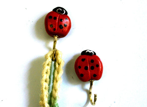 Ladybug Pot Holder Kitchen Magnets, Fridge Magnets, Refrigerator Magnets, Potholder Magnets