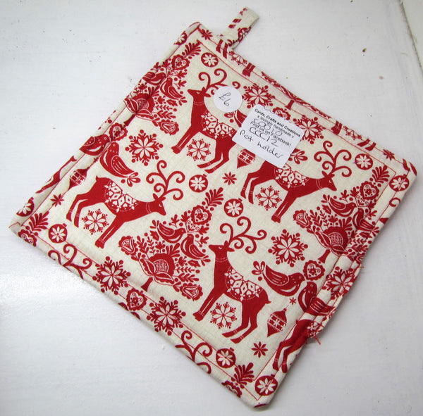 Beautiful handcrafted Christmas fabric pot holders