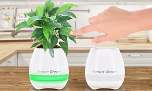 Aduro Grow Groove Piano-Playing LED Bluetooth Speaker Flower Pot