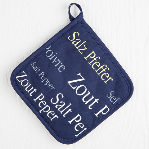 Blue Salt and Pepper Pot Holder