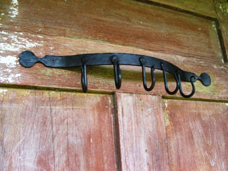 Wrought Iron Curved Wall Rack, Hand Forged