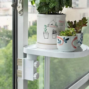 No Drill Nail-Free Floating Shelf Window Storage Rack Flower Pot Holder - Storage Shelves & Racks