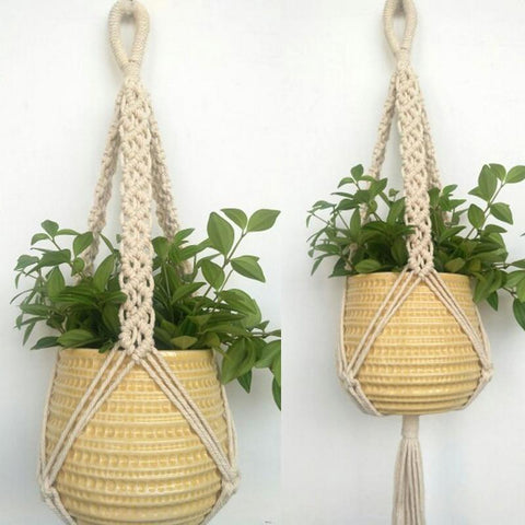 Vintage Jute Rope Braided Pot Holder Macrame Plant Hanger Hanging Planter Basket Rope 78cm