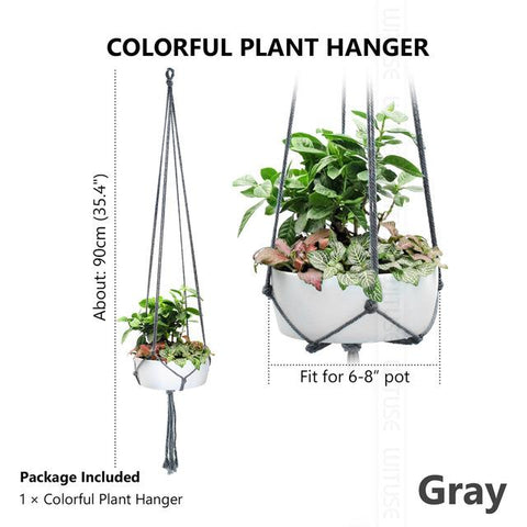 Hanging Macrame Plant Hanger Hook Planter Holder Basket for Garden Home Flower Pot Hanging Indoor Outdoor Decoration Cotton Rope