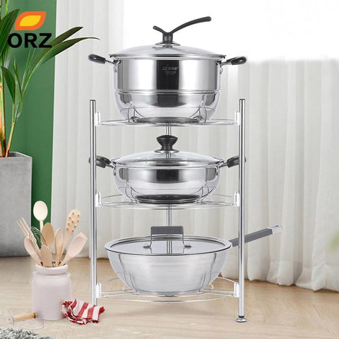 3 Tier Stainless Steel Pan Rack Pot Holder