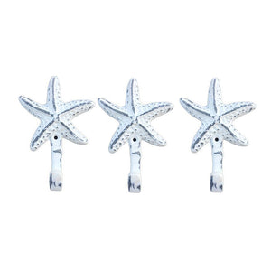 Starfish | Wall Hooks Cast Iron Weathered White