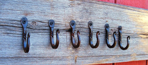 Wrought Iron 1" Twist Hooks, Set Of 6
